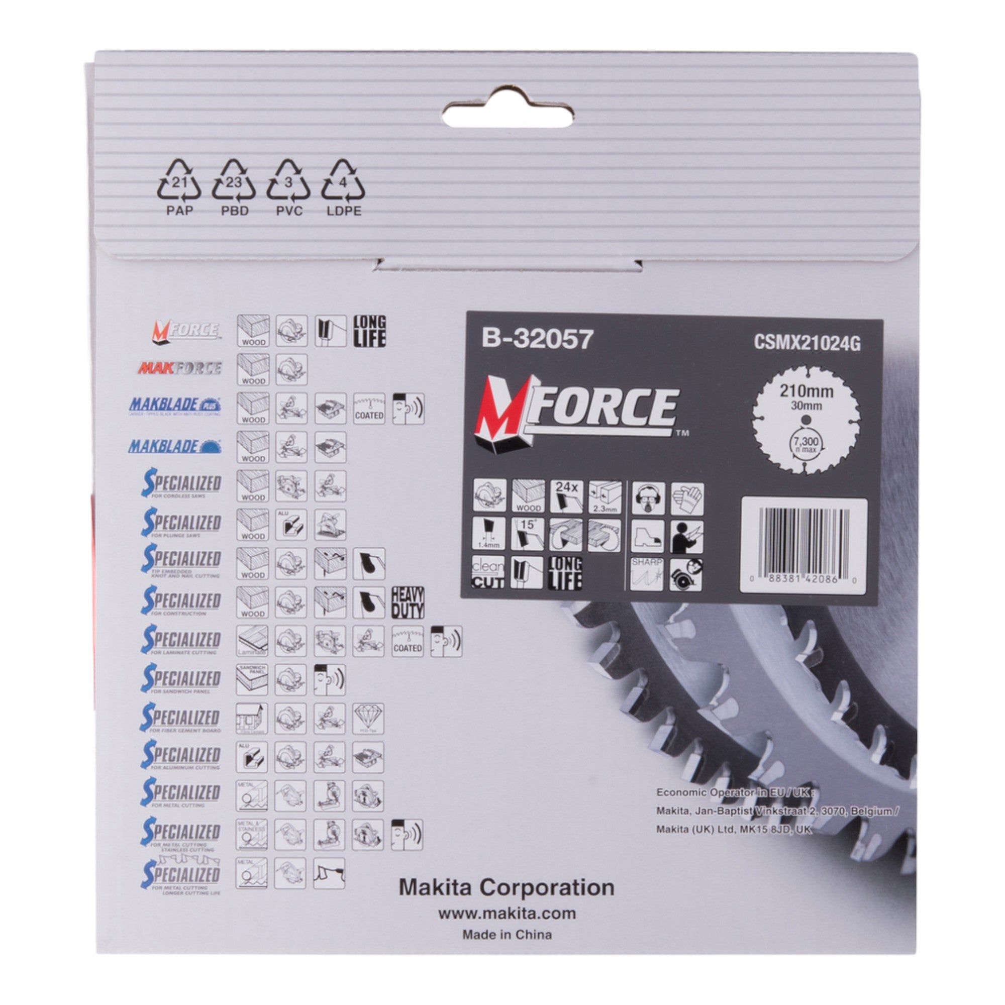 Makita M FORCE Kreissaegeblatt 210 x 30 x 2 3 mm 24 Zaehne B 32057 fuer Holz 2 - toolbrothers