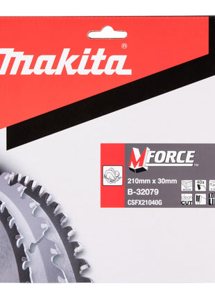 Makita M-FORCE lame circulaire 210 x 30 x 2,3 mm 40 dents ( B-32079 ) pour bois