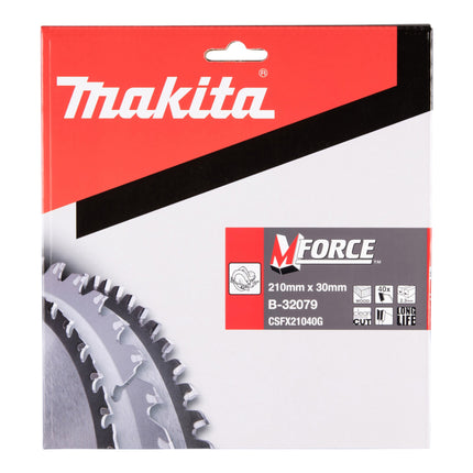 Makita M-FORCE lame circulaire 210 x 30 x 2,3 mm 40 dents ( B-32079 ) pour bois