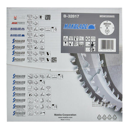 Makita MAKBLADE Lame de scie circulaire 305 x 30 x 2,3 mm 60 dents ( B-32817 ) pour le bois