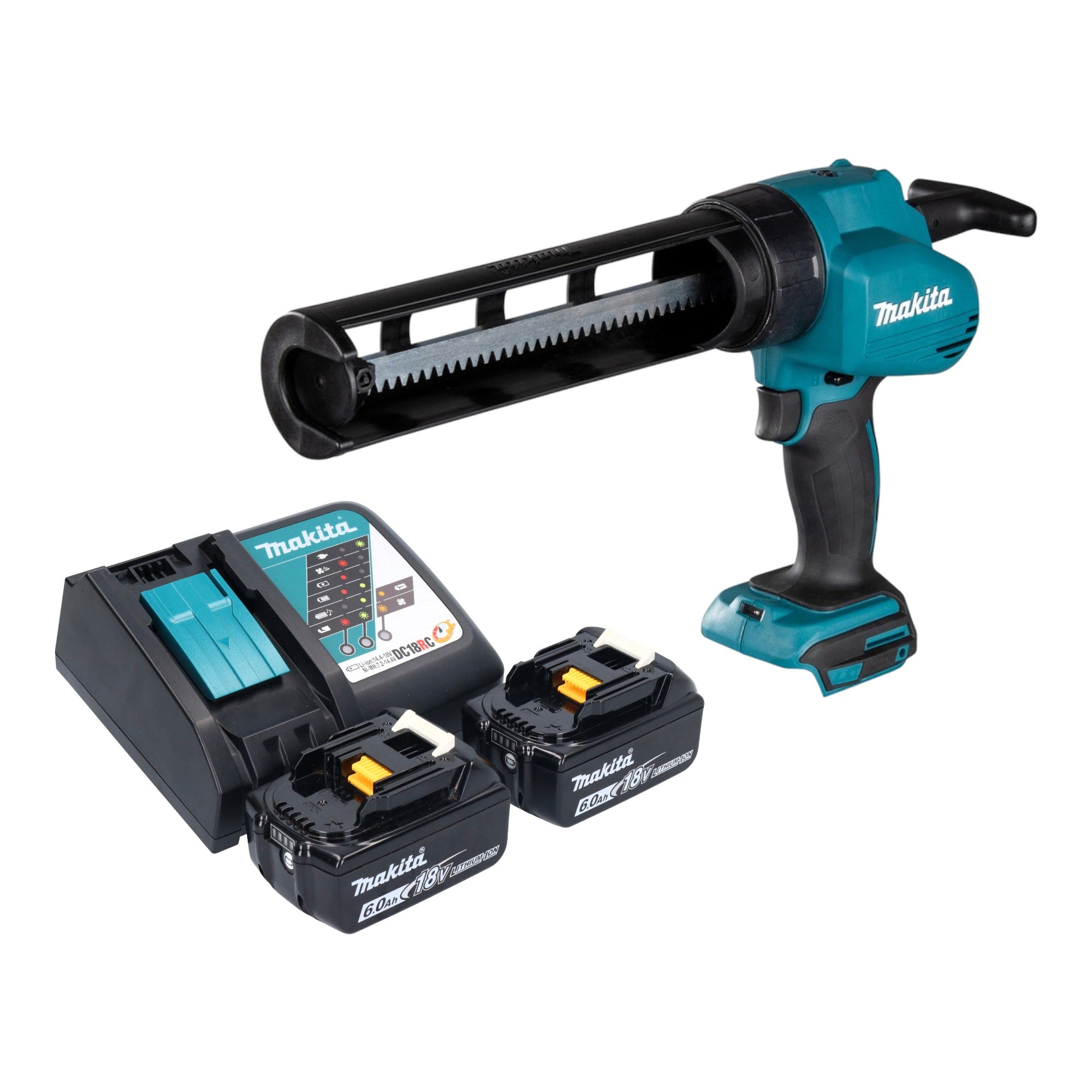 Makita DCG 180 RG Akku Kartuschenpistole 18 V 2x Akku 6 0 Ah Ladegeraet 0 - toolbrothers