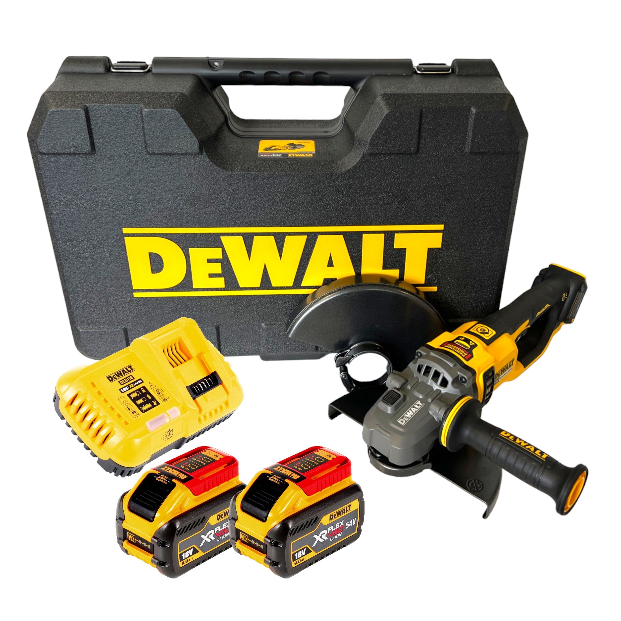 DeWalt DCG 460 X2K Akku Winkelschleifer 54 V FlexVolt 230 mm Brushless 2x Akku 9 0 Ah Ladegeraet Koffer 0 - toolbrothers
