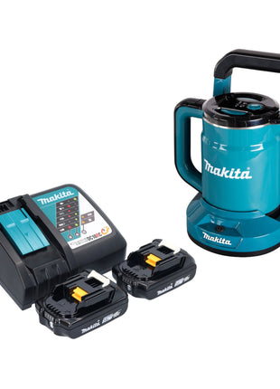 Hervidor de batería Makita DKT 360 RA2 36 V (2x 18 V) 0,8 L + 2x batería 2,0 Ah + cargador