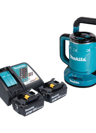 Hervidor de batería Makita DKT 360 RF2 36 V (2x 18 V) 0,8 L + 2x batería 3,0 Ah + cargador