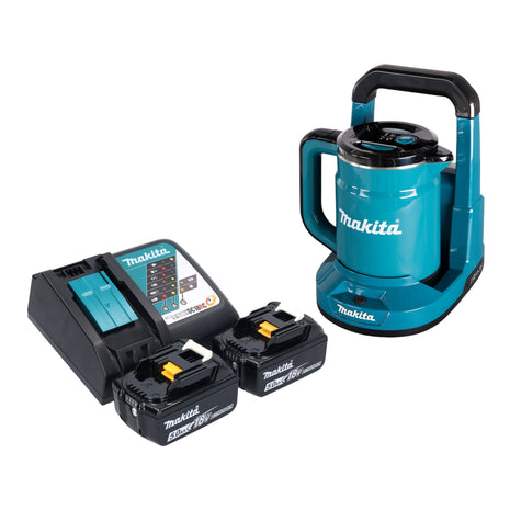 Hervidor de batería Makita DKT 360 RT2 36 V (2x 18 V) 0,8 L + 2x batería 5,0 Ah + cargador