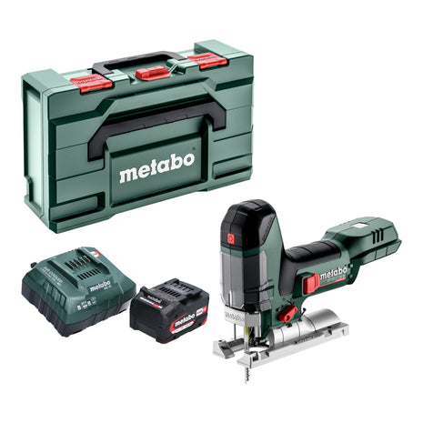 Sierra de calar a batería Metabo ST 18 LT 130 BL 18 V 130 mm sin escobillas + 1x batería 4,0 Ah + cargador + Metabox