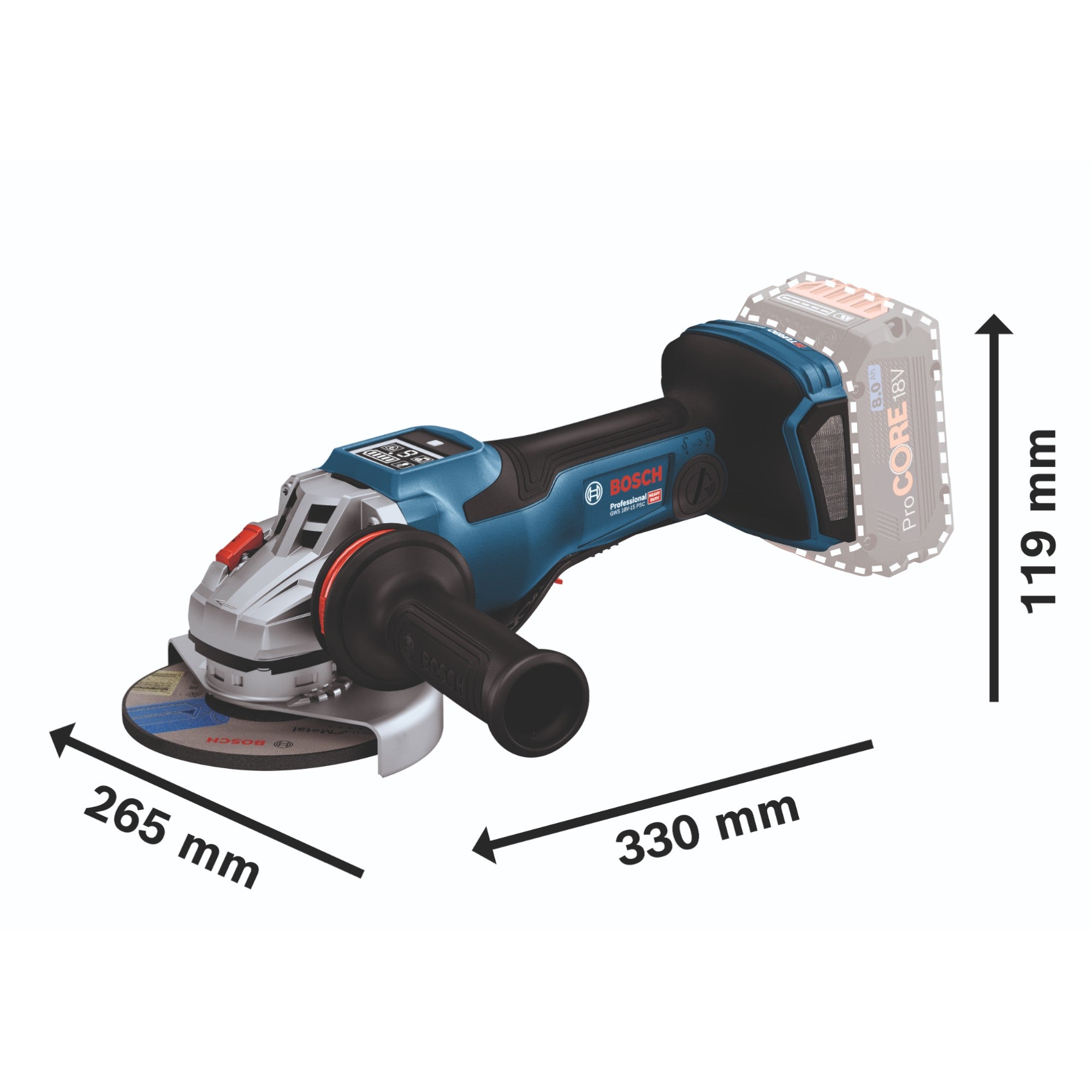 Bosch GWS 18V 15 PSC Professional Akku Winkelschleifer 18 V 125 mm BITURBO Brushless 1x ProCORE Akku 4 0 Ah L Boxx ohne Ladegeraet 4 - toolbrothers