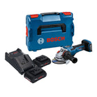 Bosch GWS 18V-15 PSC Professional amoladora angular a batería 18 V 125 mm BITURBO sin escobillas + 2x batería ProCORE 4,0 Ah + cargador + L-Boxx