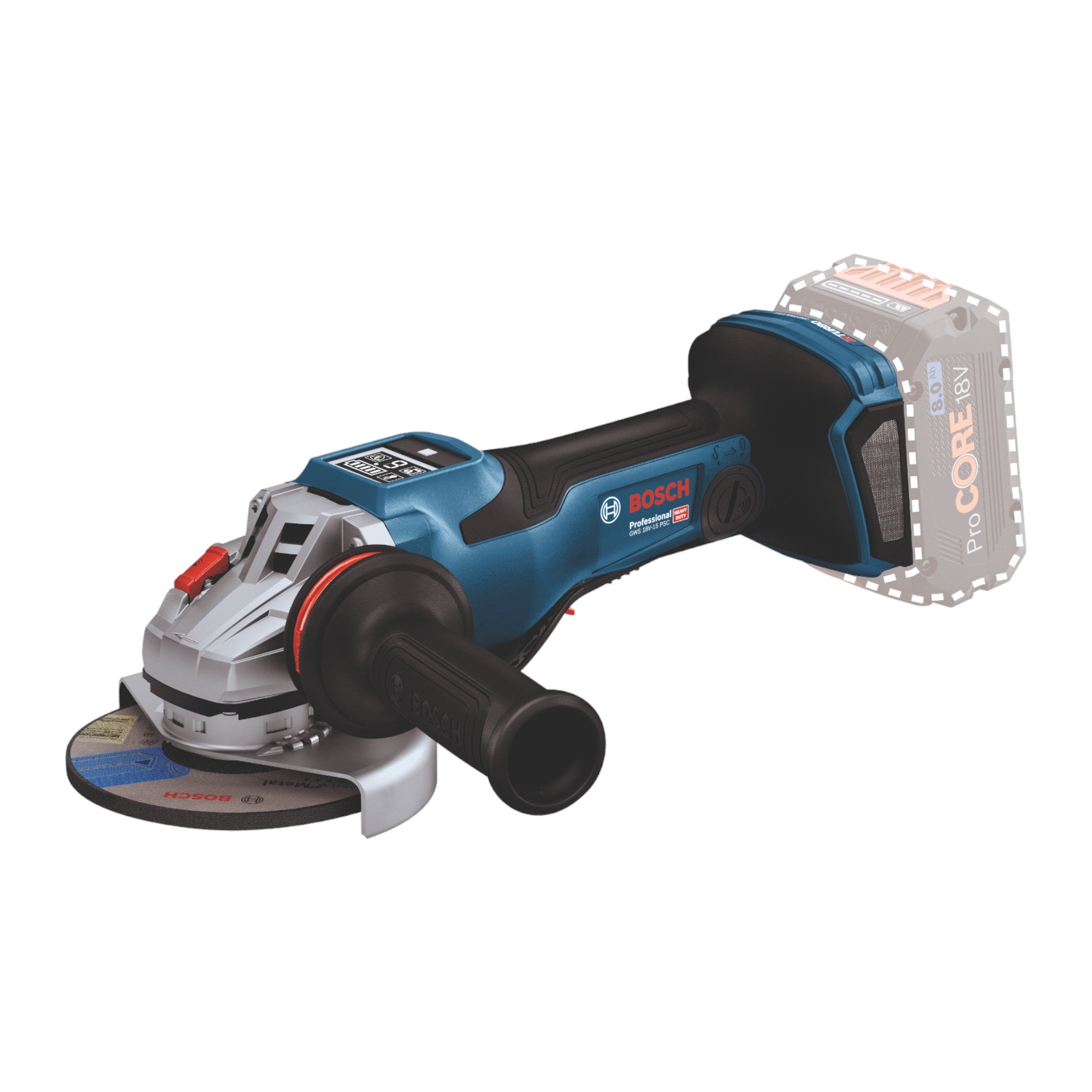 Bosch GWS 18V 15 PSC Professional Akku Winkelschleifer 18 V 125 mm BITURBO Brushless 1x ProCORE Akku 8 0 Ah Ladegeraet L Boxx 1 - toolbrothers