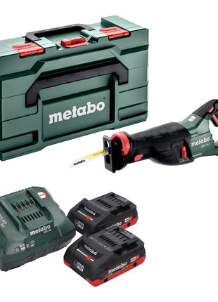 Metabo SSEP 18 LT Scie sabre sans fil 18 V 32 mm + 2x batterie LiHD 4,0 Ah + chargeur + Metabox