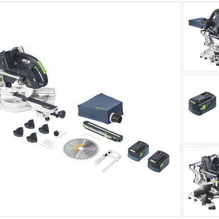Festool KSC 60 EB-Basic KAPEX  Scie à onglets sans fil 18 V / 36 V 216 mm Brushless + 2x batterie 5,0 Ah - sans chargeur