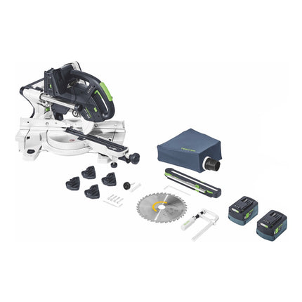 Festool KSC 60 EB-Basic KAPEX  Scie à onglets sans fil 18 V / 36 V 216 mm Brushless + 2x batterie 5,0 Ah - sans chargeur