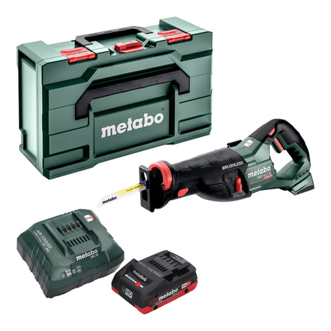 Sierra sable a batería Metabo SSEP 18 LT BL 18 V 32 mm sin escobillas + 1x batería LiHD 4,0 Ah + cargador + Metabox