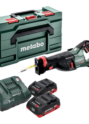 Metabo SSEP 18 LT BL Scie sabre sans fil 18 V 32 mm Brushless + 2x batterie LiHD 4,0 Ah + chargeur + Metabox