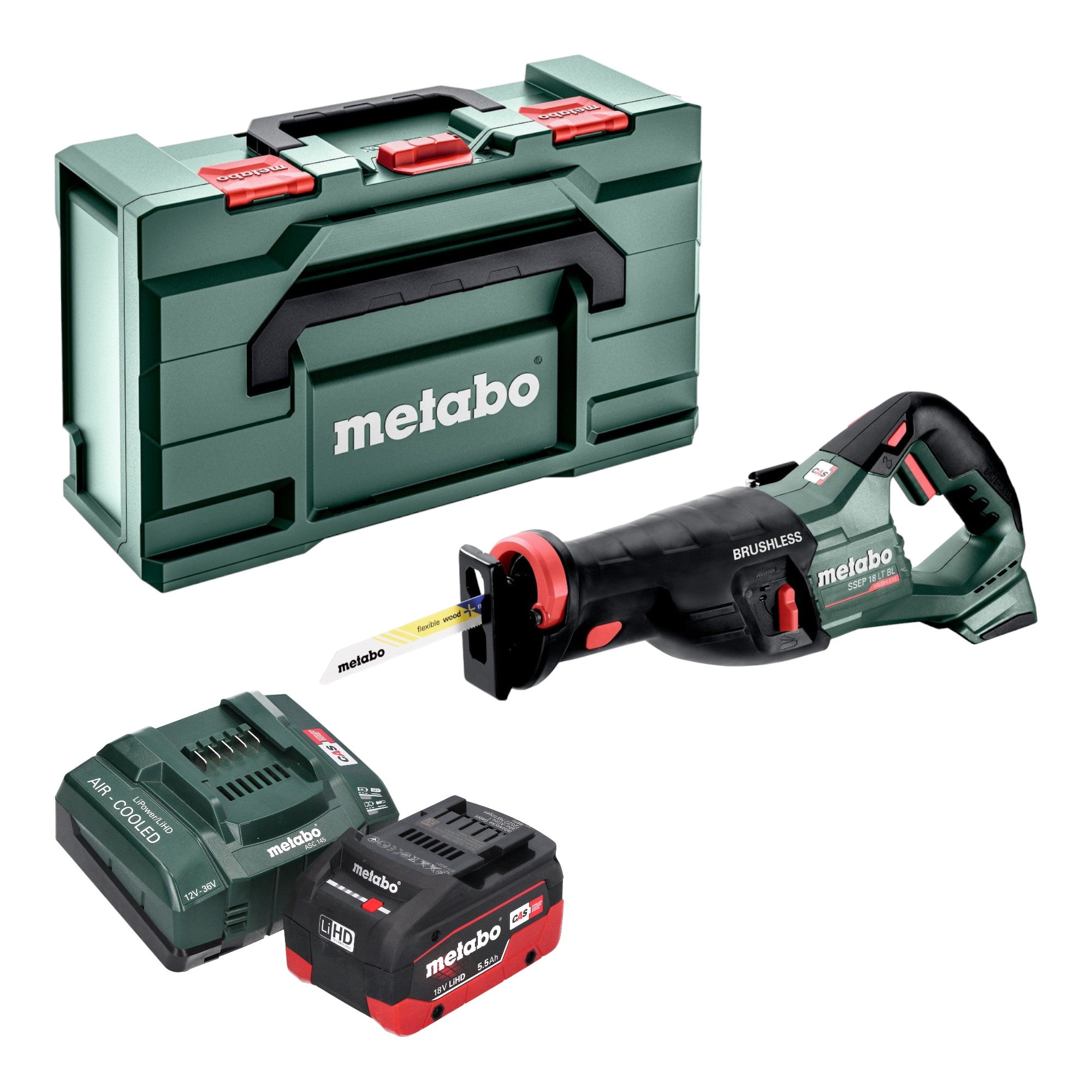 Metabo SSEP 18 LT BL Akku Saebelsaege 18 V 32 mm Brushless 1x LiHD Akku 5 5 Ah Ladegeraet Metabox 0 - toolbrothers