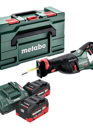 Metabo SSEP 18 LT BL Scie sabre sans fil 18 V 32 mm Brushless + 2x batterie LiHD 5,5 Ah + chargeur + Metabox