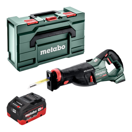 Metabo SSEP 18 LT BL Scie sabre sans fil 18 V 32 mm Brushless + 1x batterie LiHD 8,0 Ah + Metabox - sans chargeur