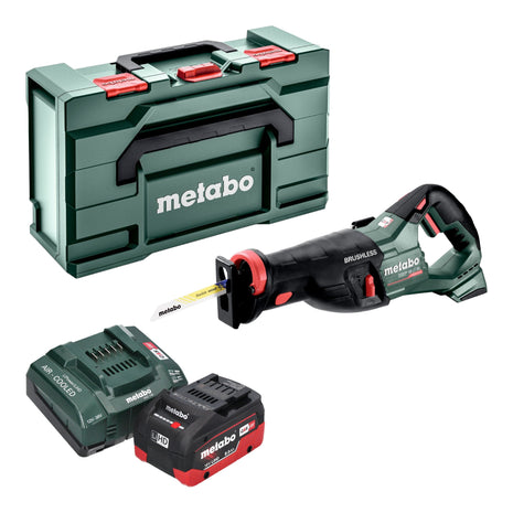 Sierra sable de batería Metabo SSEP 18 LT BL 18 V 32 mm sin escobillas + 1x batería LiHD 8,0 Ah + cargador + Metabox