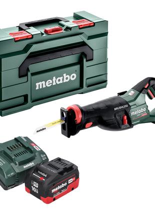 Metabo SSEP 18 LT BL Scie sabre sans fil 18 V 32 mm Brushless + 1x batterie LiHD 10,0 Ah + chargeur + Metabox