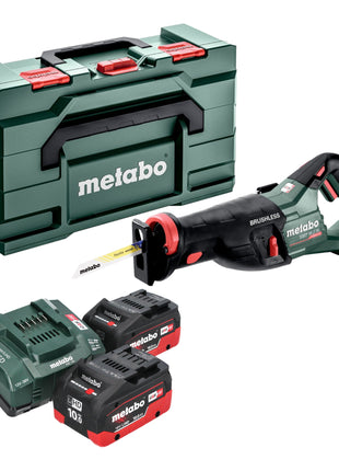 Metabo SSEP 18 LT BL Scie sabre sans fil 18 V 32 mm Brushless + 2x batterie LiHD 10,0 Ah + chargeur + Metabox