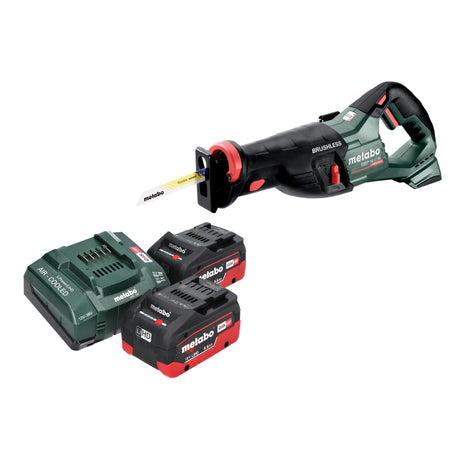 Scie sabre à batterie Metabo SSEP 18 LT BL 18 V 32 mm sans balais + 2 batteries LiHD 5,5 Ah + chargeur