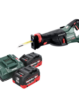 Scie sabre à batterie Metabo SSEP 18 LT BL 18 V 32 mm sans balais + 2 batteries LiHD 10,0 Ah + chargeur