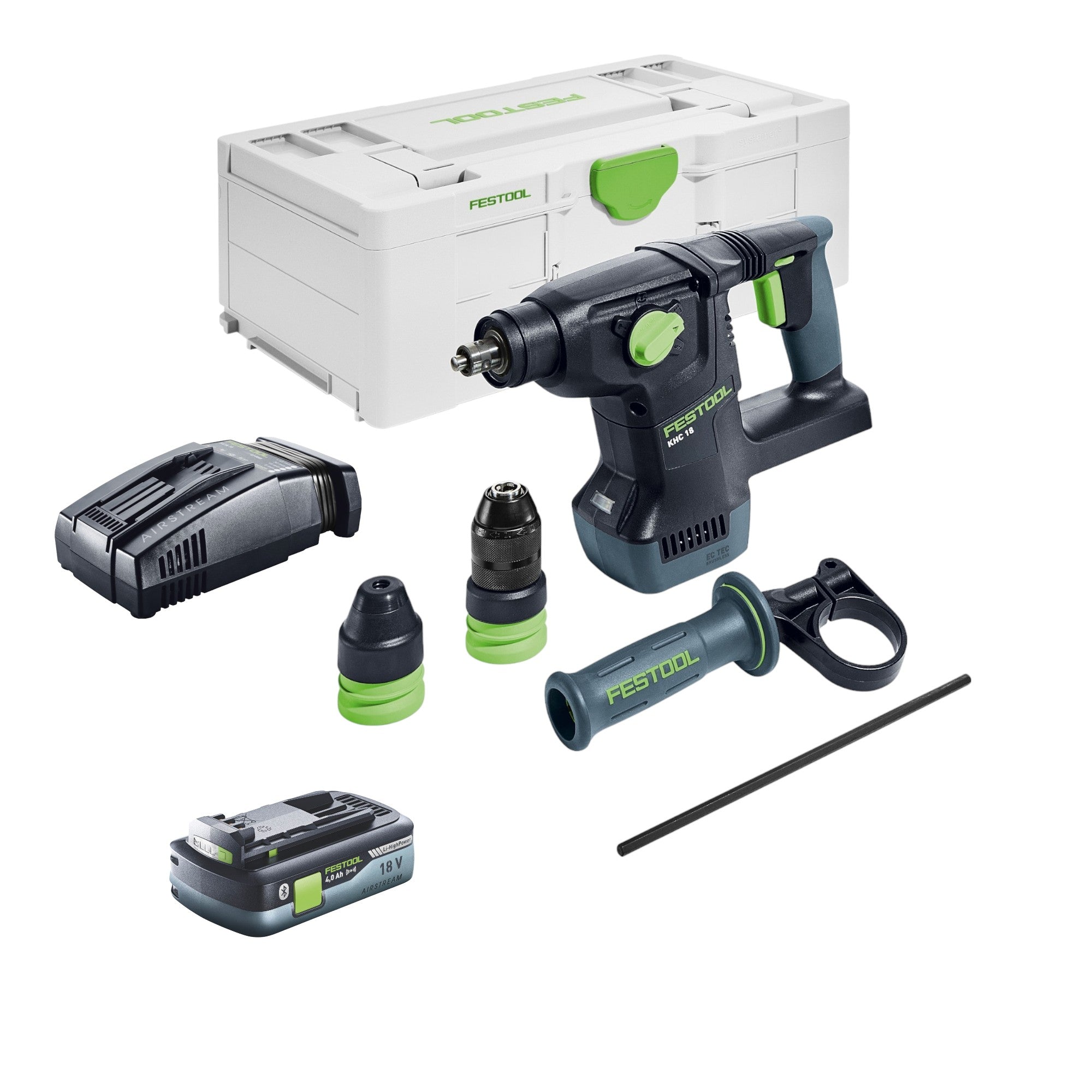 Festool KHC 18 EB Basic Akku Kombihammer 18 V 2 6 J SDS Plus Brushless 1x Akku 4 0 Ah Schnellladegeraet Systainer 0 - toolbrothers