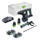 Festool KHC 18 EB-Basic akumulatorowy młot kombi 18 V 2,6 J SDS-Plus bezszczotkowy + 2x akumulator 4,0 Ah + szybka ładowarka + systainer