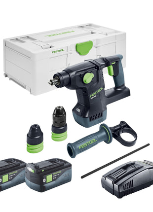 Festool KHC 18 EB-Basic akumulatorowy młot kombi 18 V 2,6 J SDS-Plus bezszczotkowy + 2x akumulator 5,0 Ah + szybka ładowarka + systainer