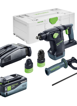 Festool KHC 18 EB-Basic Marteau combiné sans fil 18 V 2,6 J SDS-Plus Brushless + 1x batterie 8,0 Ah + chargeur rapide + Systainer