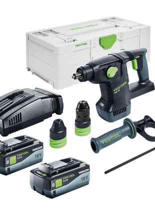 Festool KHC 18 EB-Basic Marteau combiné sans fil 18 V 2,6 J SDS-Plus Brushless + 2x batterie 8,0 Ah + chargeur rapide + Systainer