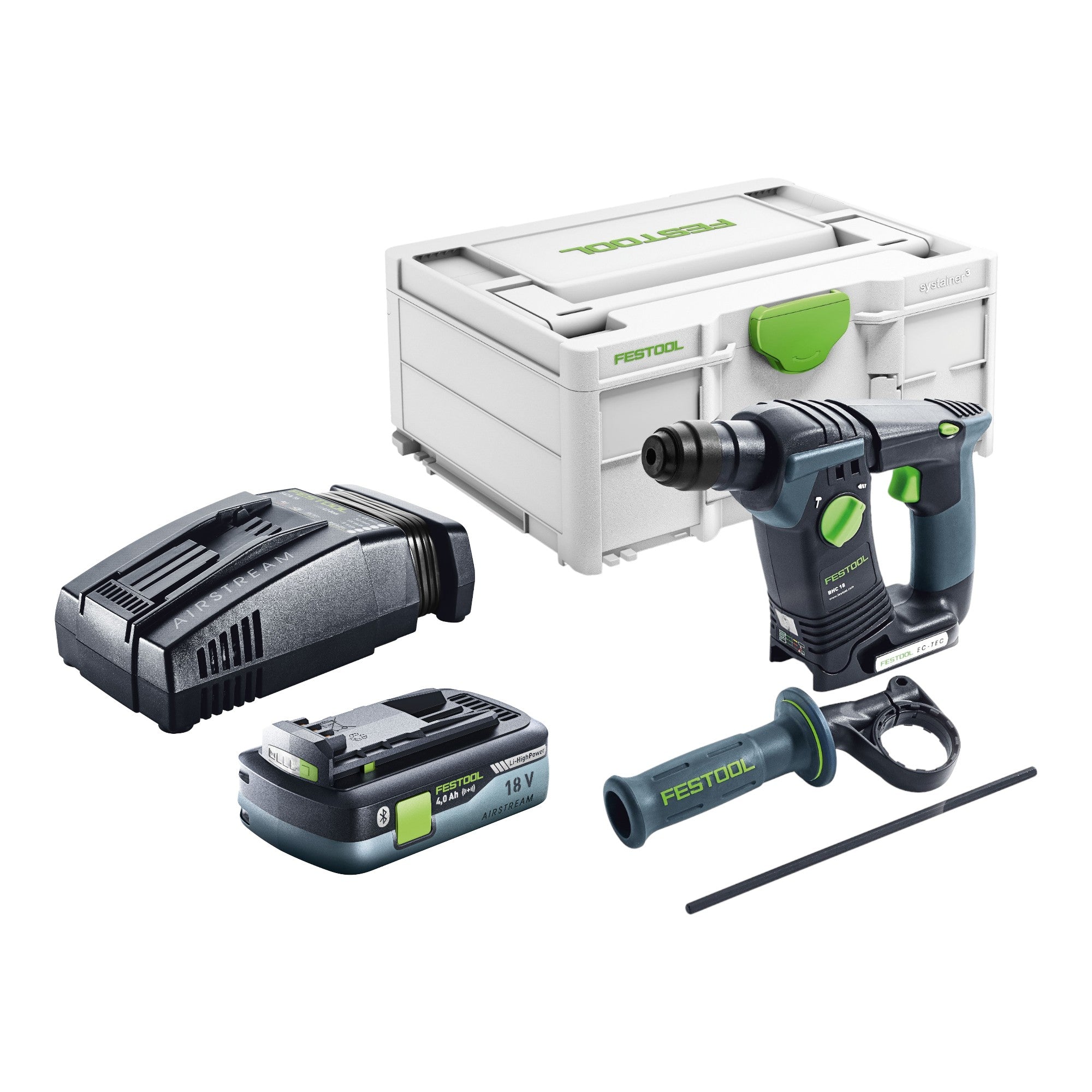 Festool BHC 18 Basic Akku Bohrhammer 18 V 1 8 J SDS Plus Brushless 1x Akku 4 0 Ah Schnellladegeraet Systainer 0 - toolbrothers