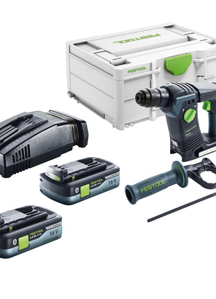 Festool BHC 18-Basic Marteau perforateur sans fil 18 V 1,8 J SDS Plus Brushless + 2x batterie 4,0 Ah + chargeur rapide + Systainer