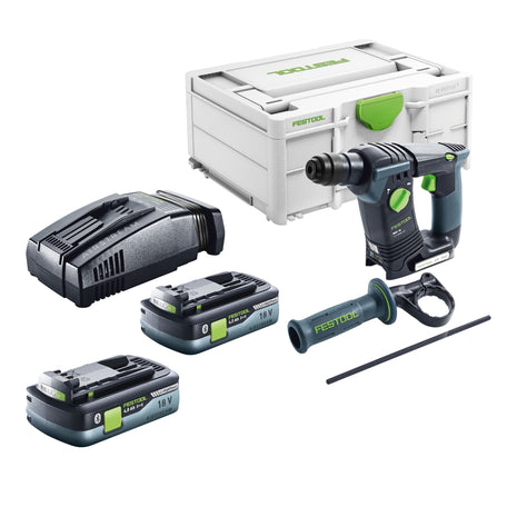 Festool BHC 18-Basic Marteau perforateur sans fil 18 V 1,8 J SDS Plus Brushless + 2x batterie 4,0 Ah + chargeur rapide + Systainer