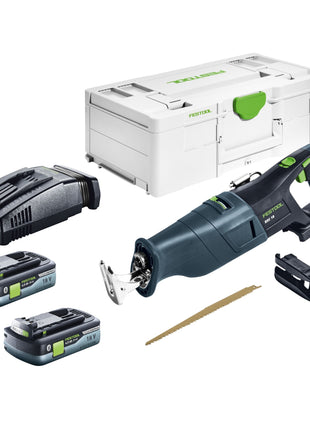 Festool RSC 18 EB-Basic Scie sabre sans fil 18 V Brushless + 2x batterie 4,0 Ah + chargeur rapide + Systainer