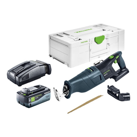 Sierra sable de batería Festool RSC 18 EB-Basic 18 V sin escobillas + 1x batería 8,0 Ah + cargador rápido + systainer