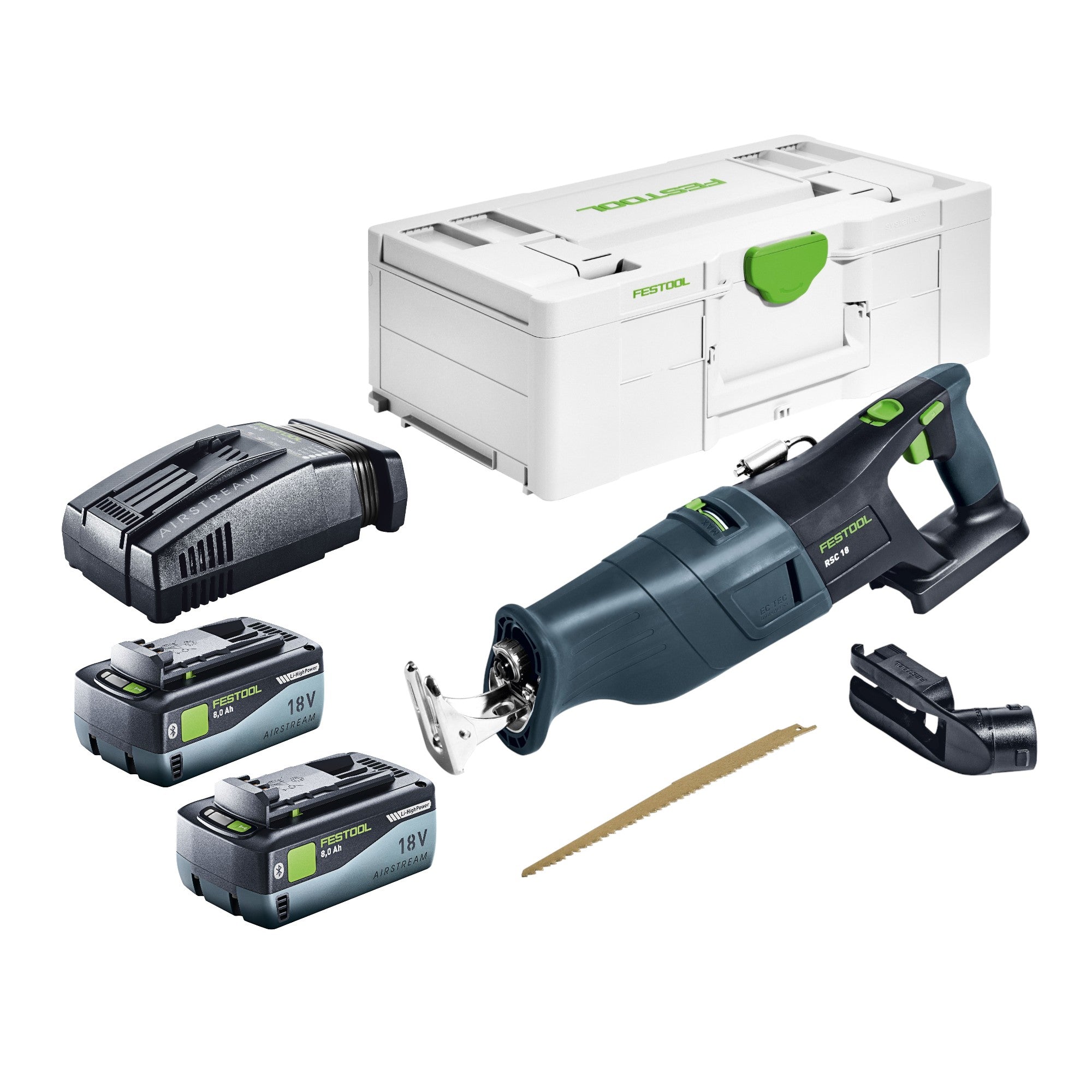 Festool RSC 18 EB Basic Akku Saebelsaege 18 V Brushless 2x Akku 8 0 Ah Schnellladegeraet Systainer 0 - toolbrothers