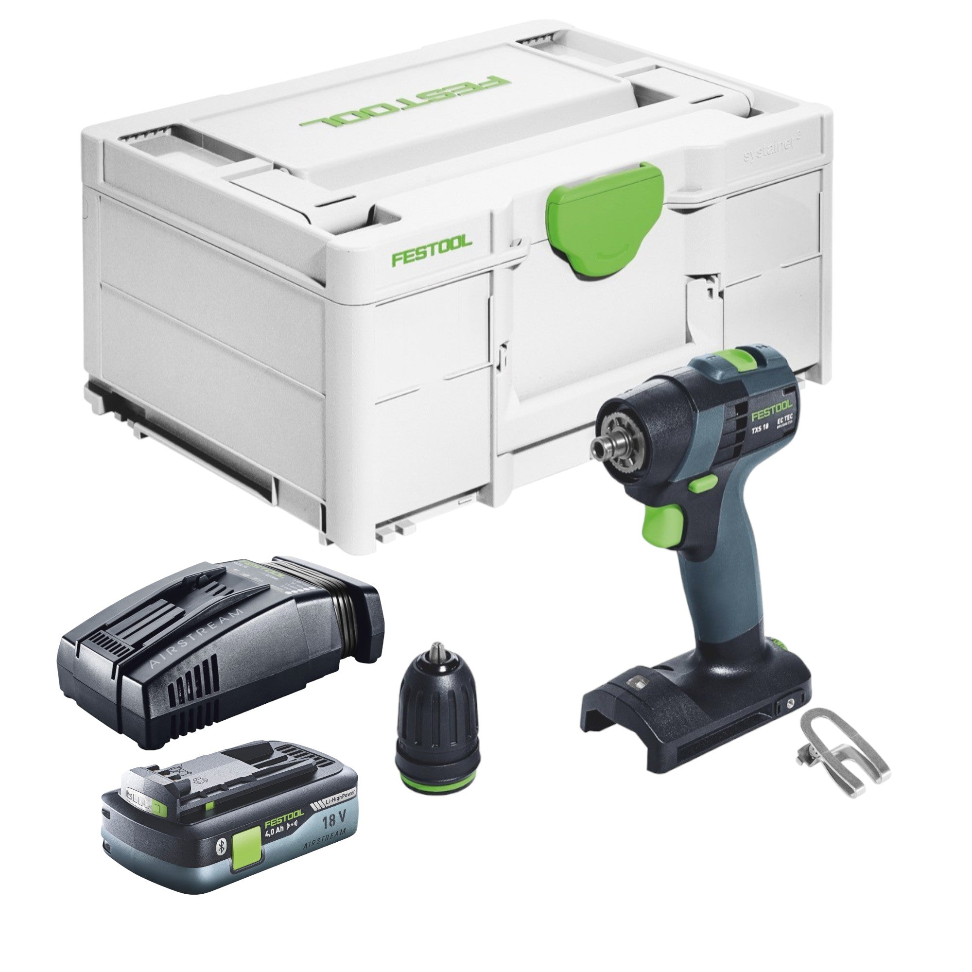Festool TXS 18 Basic Akku Bohrschrauber 18 V 40 Nm Brushless 1x Akku 4 0 Ah Schnellladegeraet Systainer 0 - toolbrothers