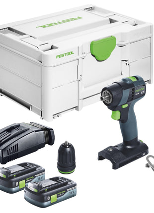 Festool TXS 18-Basic taladro atornillador a batería 18 V 40 Nm sin escobillas + 2x baterías 4,0 Ah + cargador rápido + systainer