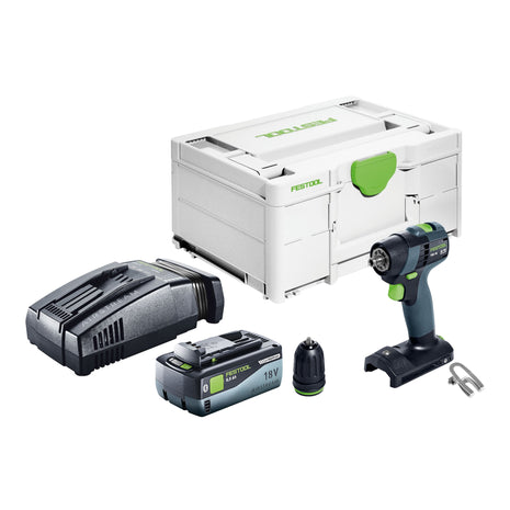 Festool TXS 18-Basic Akku Bohrschrauber 18 V 40 Nm Brushless + 1x Akku 8,0 Ah + Schnellladegerät + Systainer