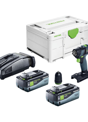 Festool TXS 18-Basic taladro atornillador a batería 18 V 40 Nm sin escobillas + 2 baterías 8,0 Ah + cargador rápido + systainer