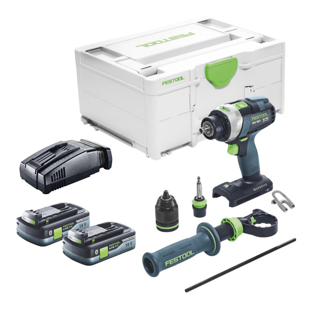 Festool TPC 18/4 I-Basic Perceuse-visseuse à percussion sans fil 18 V 75 Nm + 2x batterie 4,0 Ah + chargeur rapide + Systainer