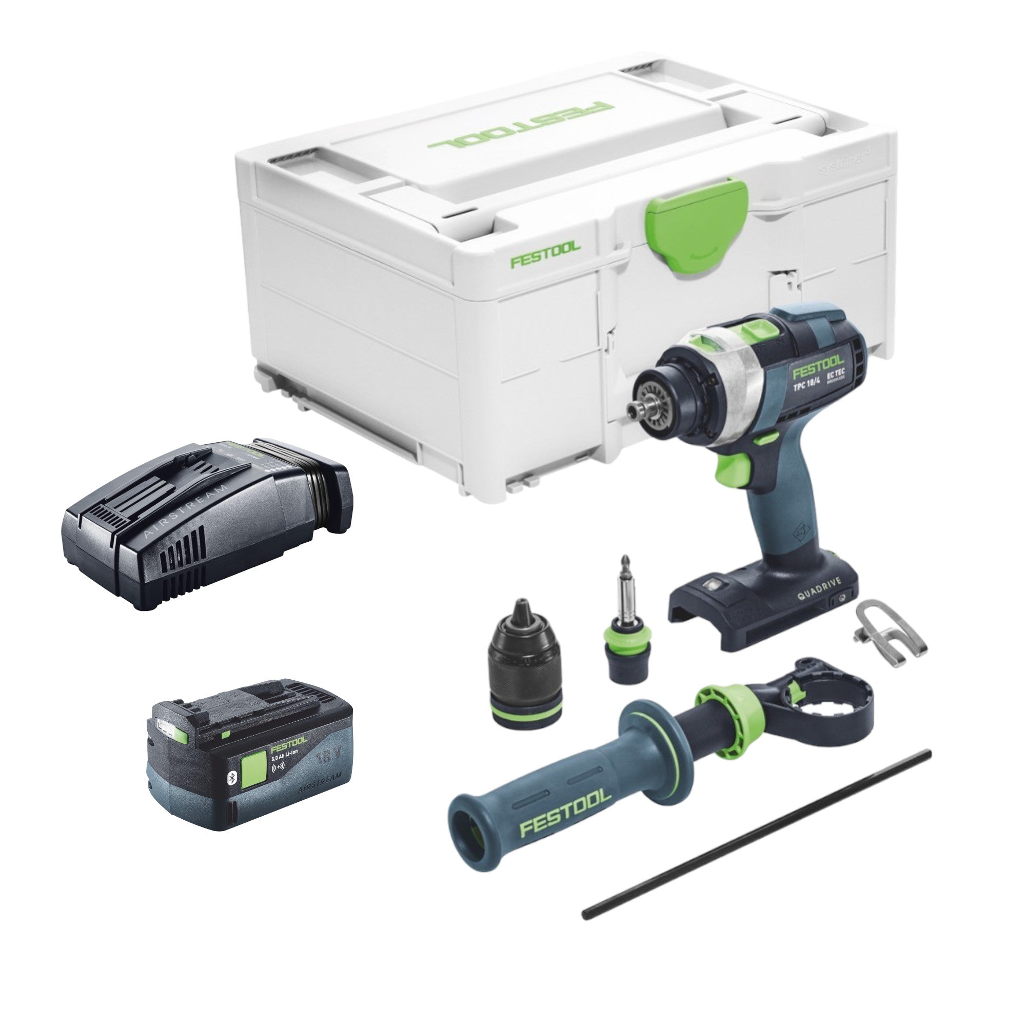 Festool TPC 18 4 I Basic Akku Schlagbohrschrauber 18 V 75 Nm 1x Akku 5 0 Ah Schnellladegeraet Systainer 0 - toolbrothers