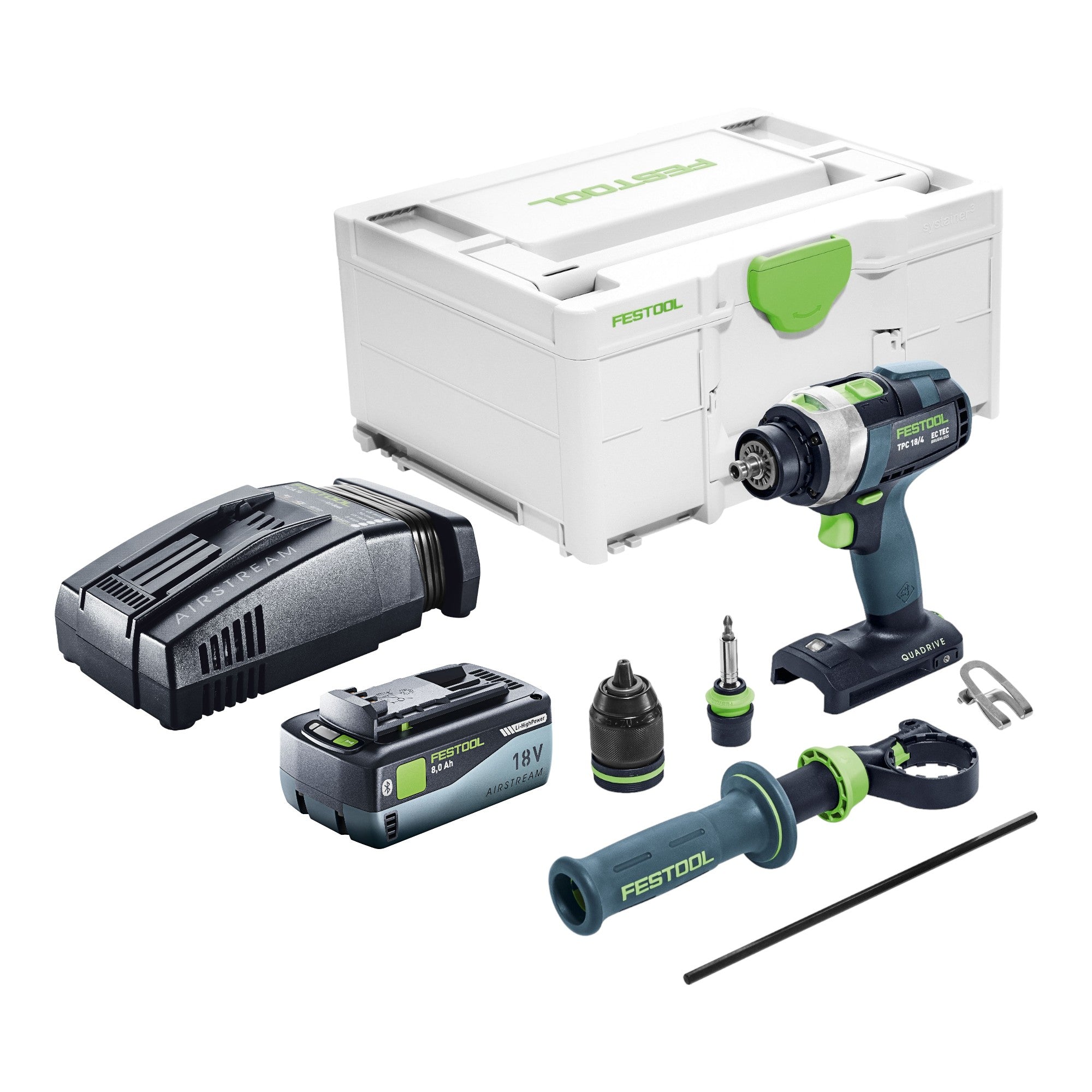 Festool TPC 18 4 I Basic Akku Schlagbohrschrauber 18 V 75 Nm 1x Akku 8 0 Ah Schnellladegeraet Systainer 0 - toolbrothers