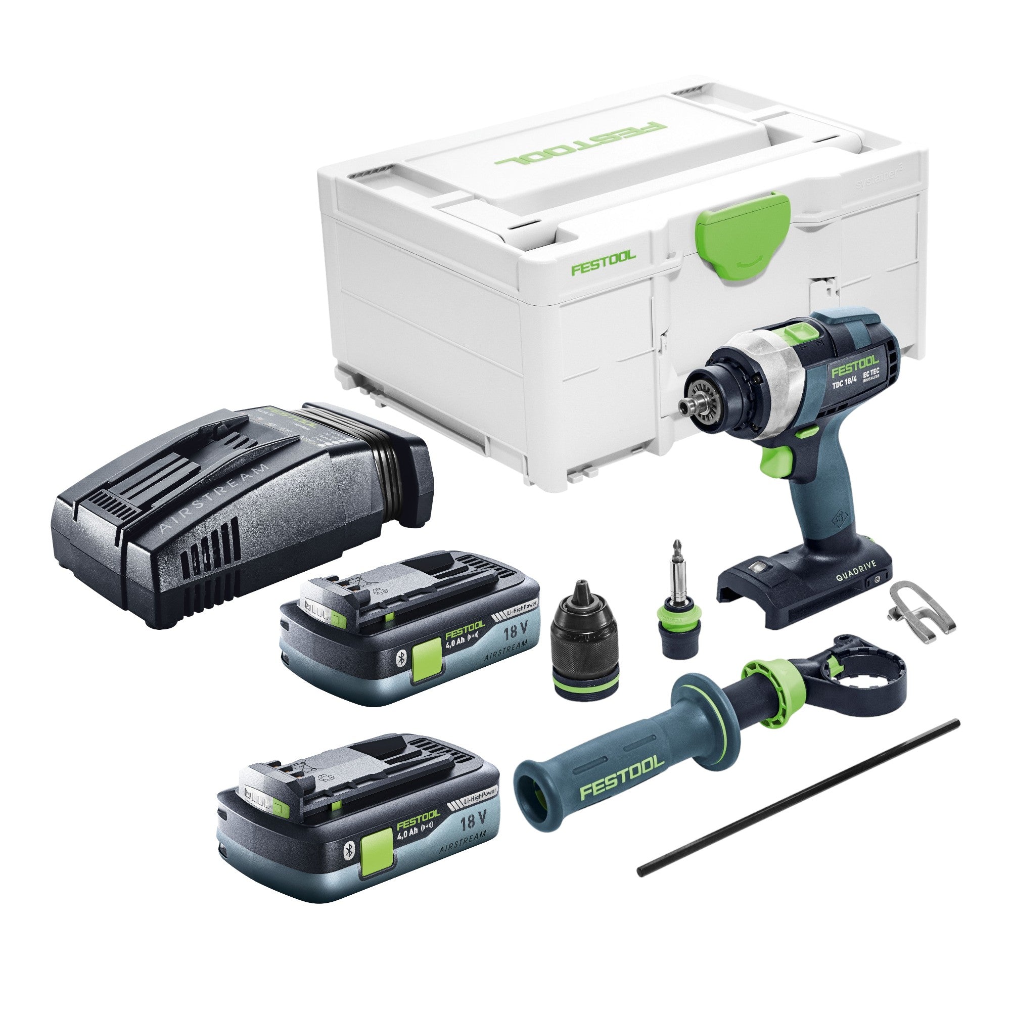 Festool TDC 18 4 I Basic Akku Bohrschrauber 18 V 75 Nm Brushless 2x Akku 4 0 Ah Schnellladegeraet Systainer 0 - toolbrothers