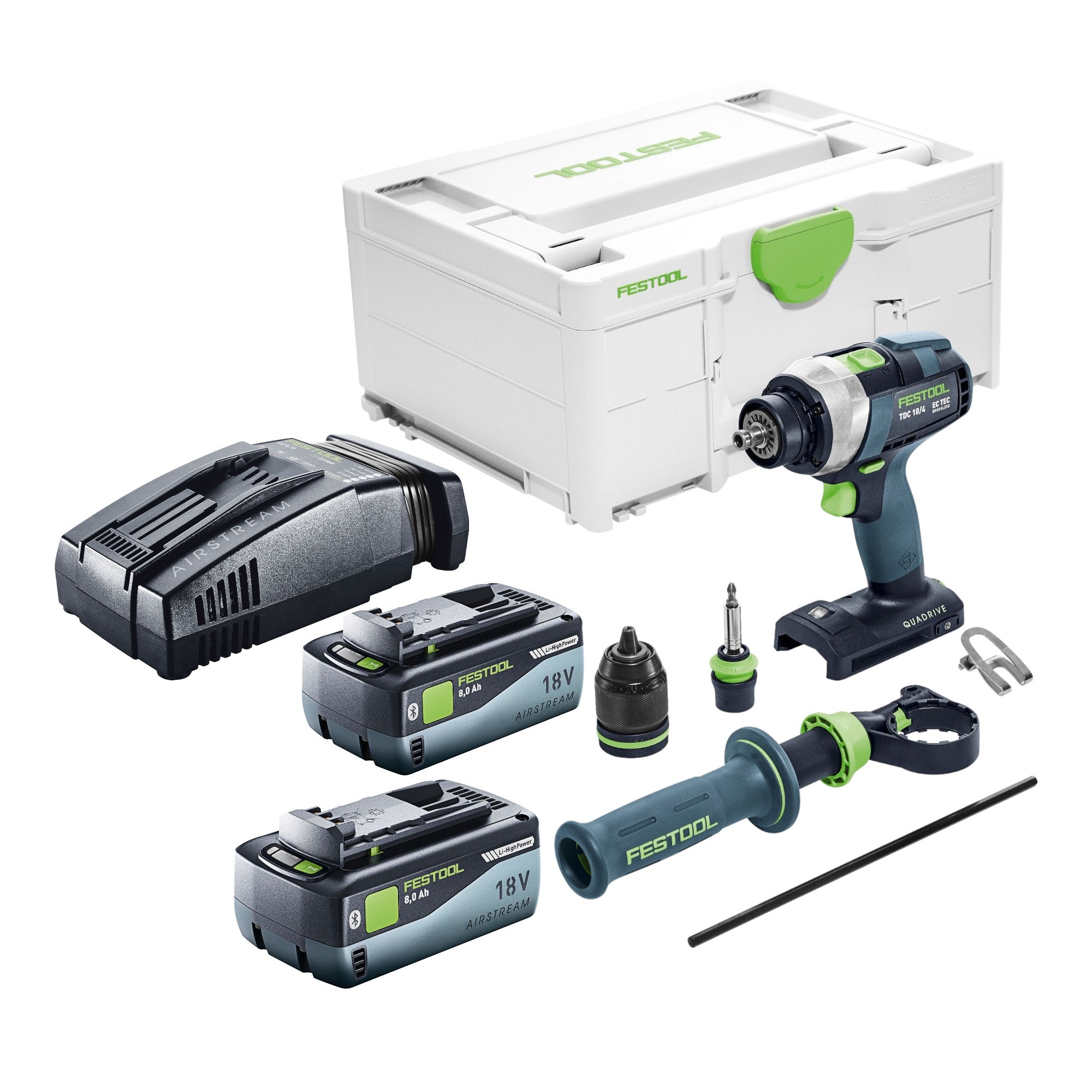 Festool TDC 18 4 I Basic Akku Bohrschrauber 18 V 75 Nm Brushless 2x Akku 8 0 Ah Schnellladegeraet Systainer 0 - toolbrothers