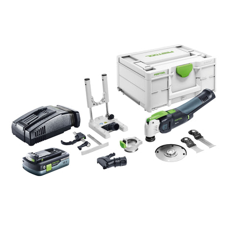 Festool VECTURO OSC 18 E-Basic Set oscilador de batería 18 V Starlock Max Brushless + 1x batería 4,0 Ah + cargador rápido + systainer