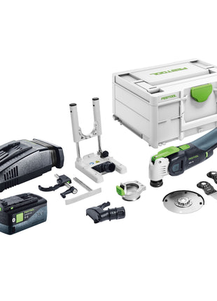 Festool VECTURO OSC 18 E-Basic Set Oscillateur sans fil 18 V Starlock Max Brushless + 1x batterie 5,0 Ah + chargeur rapide + Systainer