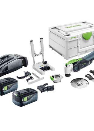 Festool VECTURO OSC 18 E-Basic Set Oscillateur sans fil 18 V Starlock Max Brushless + 2x batterie 5,0 Ah + chargeur rapide + Systainer