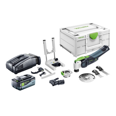 Festool VECTURO OSC 18 E-Basic Set akumulatorowe narzędzie oscylacyjne 18 V Starlock Max Brushless + 1x akumulator 8,0 Ah + szybka ładowarka + systainer